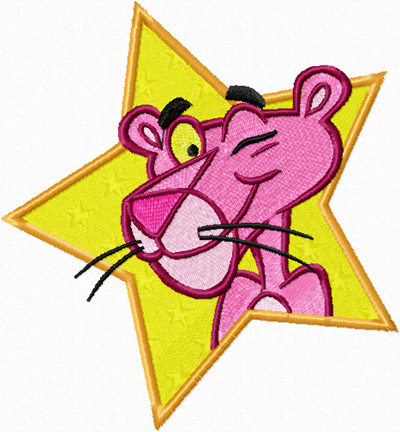Pink Panther machine embroidery design for janome