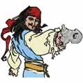Jack Sparrow with gun machine embroidery design