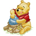 Winnie Pooh with bag machine embroidery design