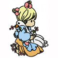 Girl with duck machine embroidery design