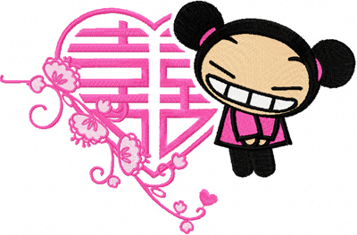 Pucca you are welcome embroidery design
