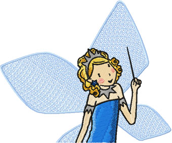 Sky the Blue Fairy machine embroidery design