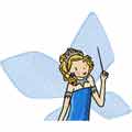 Sky the Blue Fairy machine embroidery design