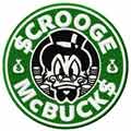 Scrooge coffee badge embroidery design