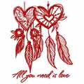 All you need is love embroidery design