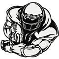 American football player embroidery design