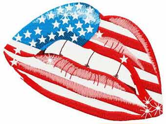 American lips embroidery design