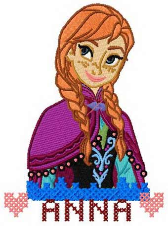 Anna Frozen 5 embroidery design