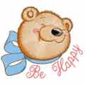 Be happy Teddy embroidery design