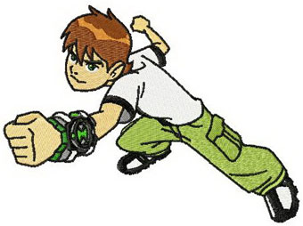 Ben 10 angry machine embroidery design