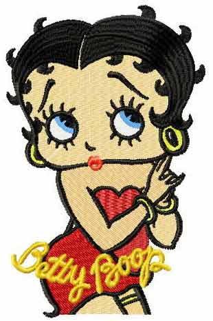 Betty Boop cute machine embroidery design