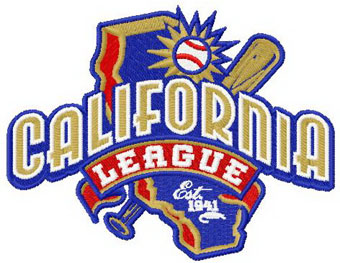 California league logo machine embroidery design
