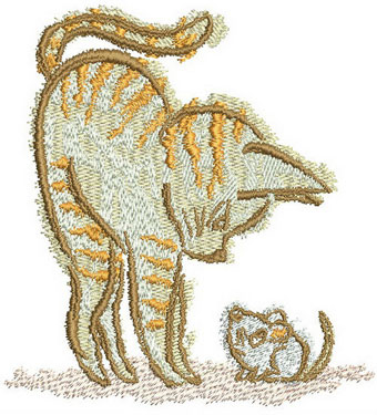Kitty and mouse 2 machine embroidery design