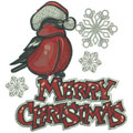Merry Christmas bird 2 machine embroidery design