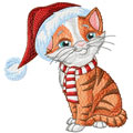 Christmas Cat machine embroidery design