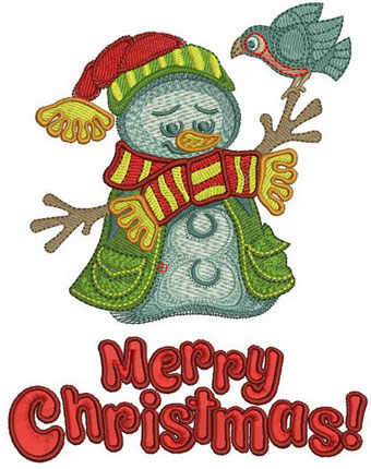 Christmas snowman machine embroidery design