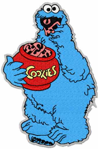 Cookie Monster machine embroidery design