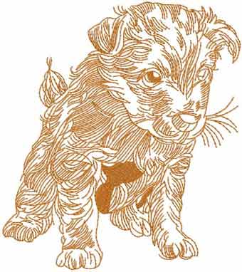 Puppy embroidery design