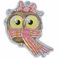 Cute winter owl embroidery design