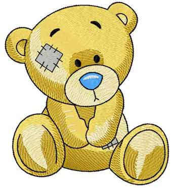 Cute yellow bear embroidery design