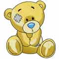 Cute yellow bear embroidery design