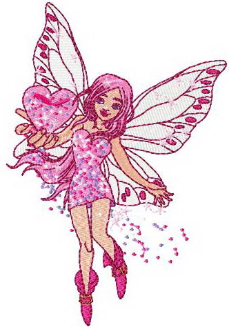 Dancing young fairy machine embroidery design