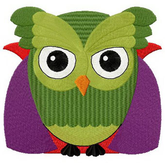 Demon owl machine embroidery design