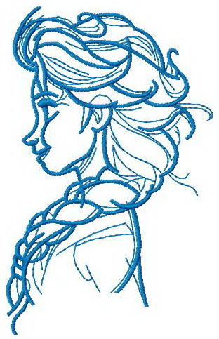 Elsa sketch 3 machine embroidery design