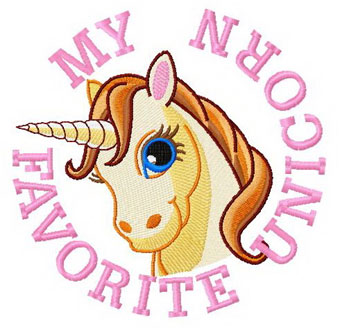 Favorite unicorn machine embroidery design