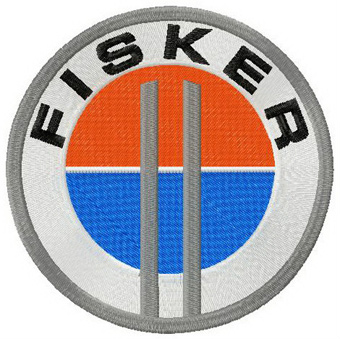 Fisker logo machine embroidery design