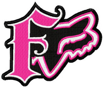 Fox Racing logo 3 logo machine embroidery design