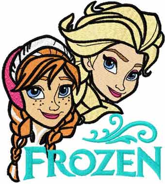 Frozen sisters 4 embroidery desiign