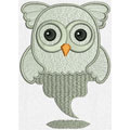 Owl ghost machine embroidery design