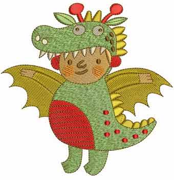 Halloween Dragon costume embroidery design