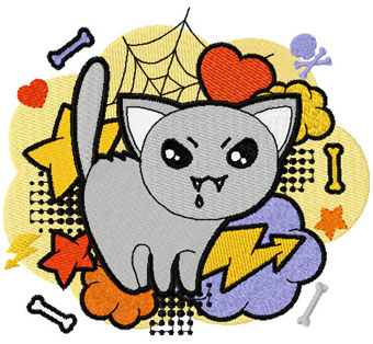 Halloween Kitty 2 machine embroidery design