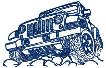 Jeep design machine embroidery design