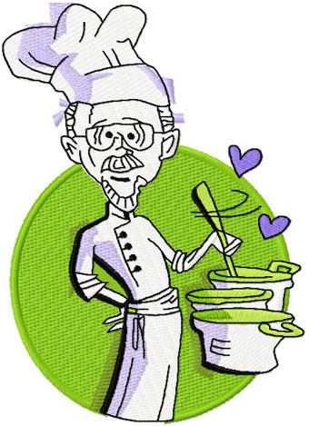 Jolly chef embroidery design