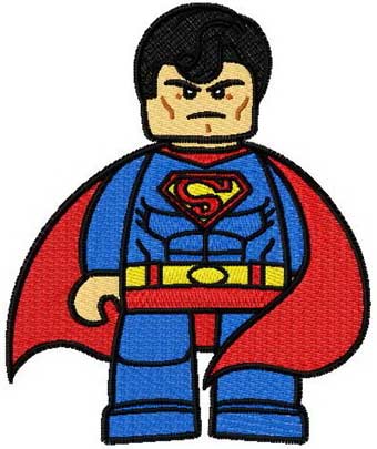 Lego Superman machine embroidery design