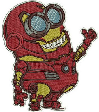 Minion Iron Man machine embroidery design