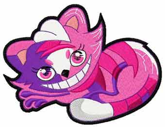 Modern Cheshire cat 3 embroidery design