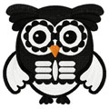 Owl skeleton machine embroidery design