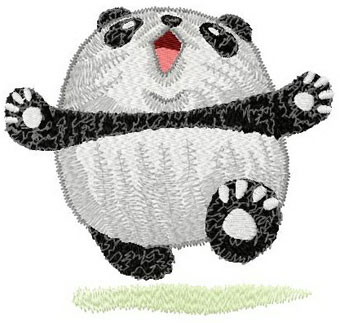 Panda jumping machine embroidery design