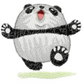 Panda jumping machine embroidery design