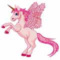 Pink unicorn embroidery design