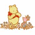 Winnie Pooh and Piglet classic 2 machine embroidery design