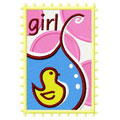 Postage stamp girl 3 embroidery design