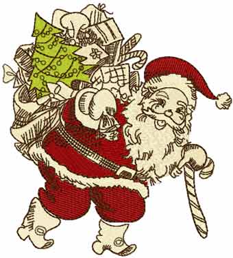 Santa Claus machine embroidery design