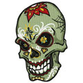 Scull with tattoo machine embroidery design