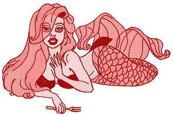 Sexy Mermaid machine embroidery design
