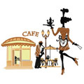 Street cafe machine embroidery design